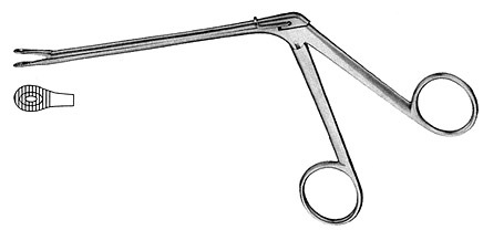 Ferris-Smith Sponge & Fragment Forceps, Serrated Jaws, Fenestrated, 6.0 Mm X 8.0 Mm Jaw, 4 1/2" (11.4 Cm) Shaft